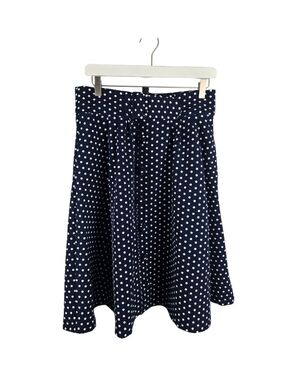 ModCloth Polka Dot A-Line Skirt Navy Large